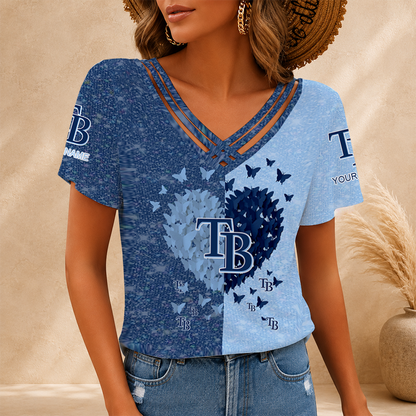 LIMITED EDITION - NEW CUSTOMIZED MLB21 TBR TAMPA BAY RAYS V-NECK SHIRT