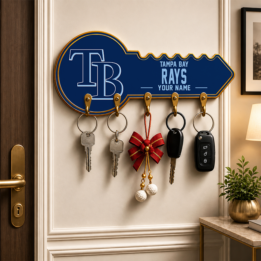 [FLASH SALE] NEW CUSTOMIZED MLB21 TBR TAMPA BAY RAYS WALL KEY HOLDER FOR HOME