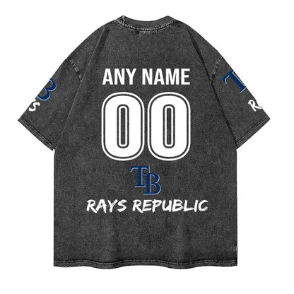 [FLASH SALE] NEW CUSTOMIZED MLB21 TBR TAMPA BAY RAYS MULTICOLOR WASHED TEE