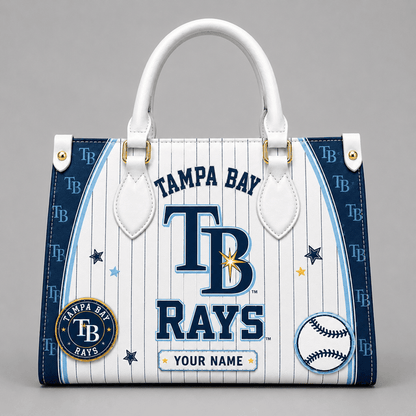 [FLASH SALE] NEW CUSTOMIZED MLB21 TBR TAMPA BAY RAYS LEATHER HANDBAG