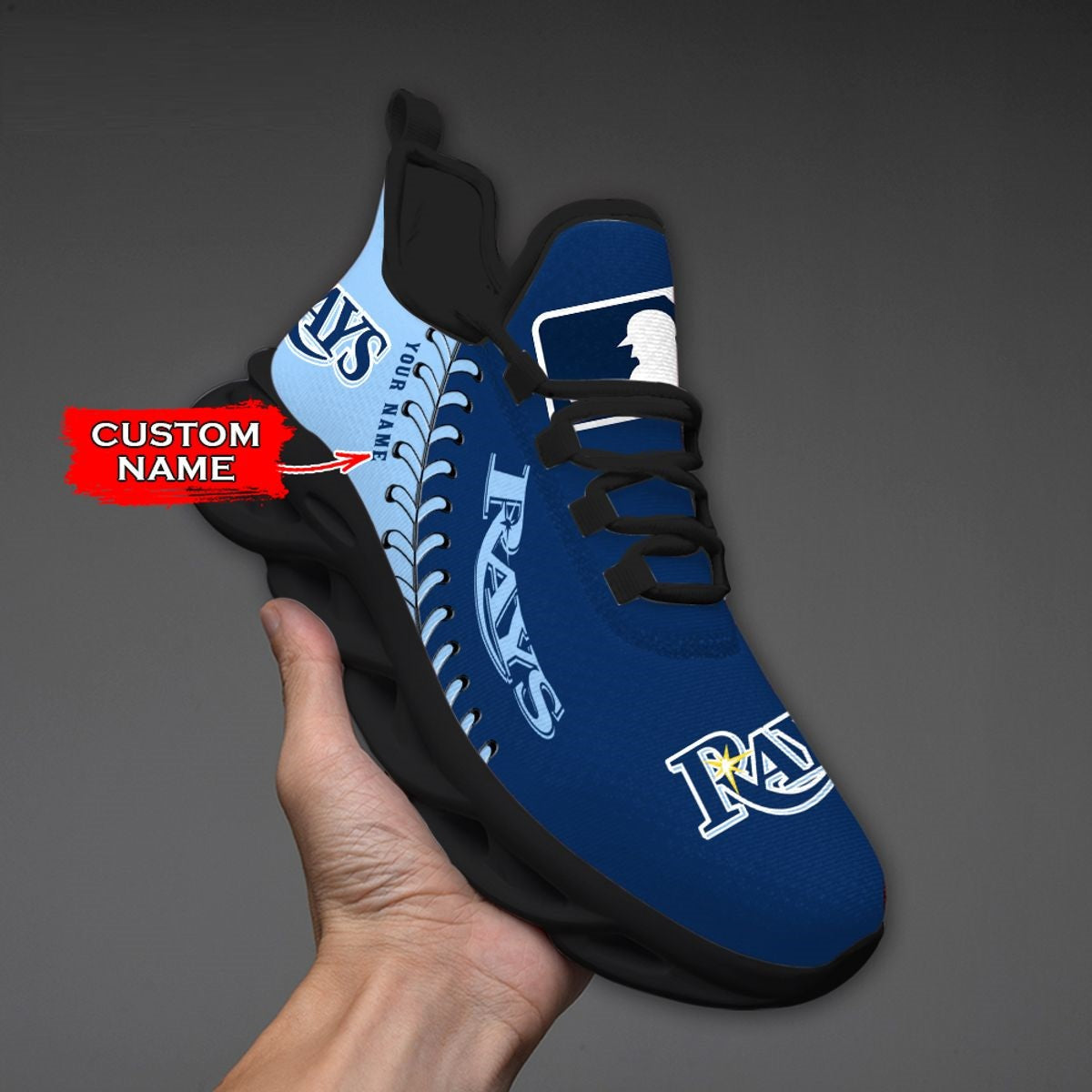 [FLASH SALE] NEW CUSTOMIZED MLB21 TBR TAMPA BAY RAYS MAX SOUL SHOES