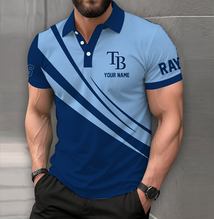 LIMITED EDITION - NEW CUSTOMIZED MLB21 TBR TAMPA BAY RAYS POLO SHIRT