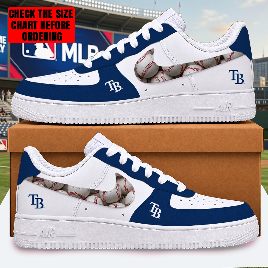 LIMITED EDITION - NEW CUSTOMIZED MLB21 TBR TAMPA BAY RAYS AF1 SHOES