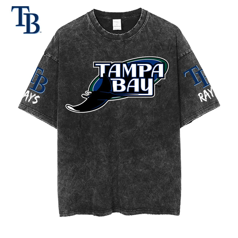[FLASH SALE] NEW CUSTOMIZED MLB21 TBR TAMPA BAY RAYS MULTICOLOR WASHED TEE