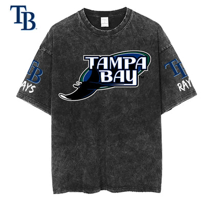 [FLASH SALE] NEW CUSTOMIZED MLB21 TBR TAMPA BAY RAYS MULTICOLOR WASHED TEE