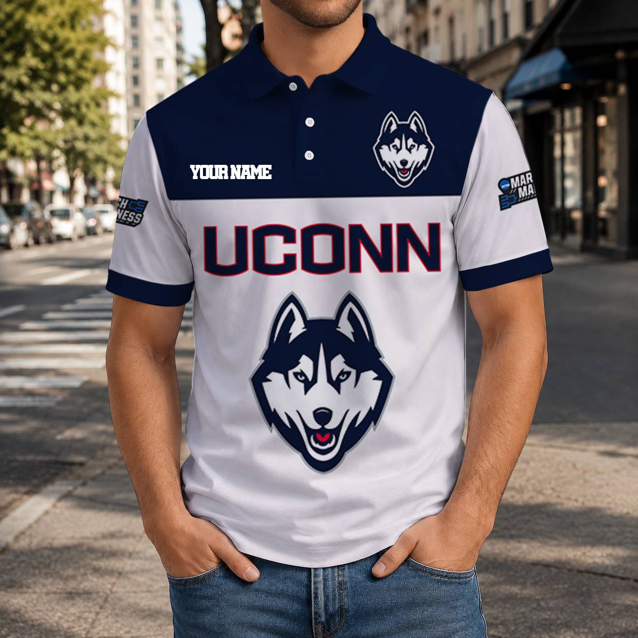 LIMITED EDITION - NEW CUSTOMIZED NCAA MAM21 UCH UCONN HUSKIES T-SHIRT, POLO SHIRT, ZIP POLO SHIRT, SWEATSHIRT, HOODIE & ZIP HOODIE