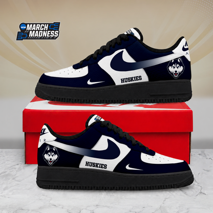 SPECIAL EDITION - NEW CUSTOMIZED NCAA MAM21 UCH UCONN HUSKIES AF1 SHOES