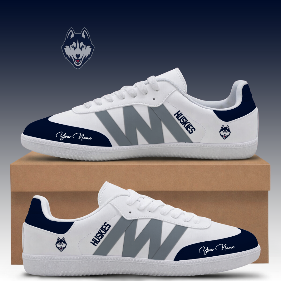 [FAN FAVORITE] NEW CUSTOMIZED NCAA MAM21 UCH UCONN HUSKIES CLASSIC SNEAKERS