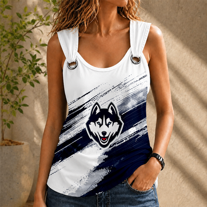 [FAN FAVORITE] NEW CUSTOMIZED NCAA MAM21 UCH UCONN HUSKIES O-RING SHOULDER TANK TOP