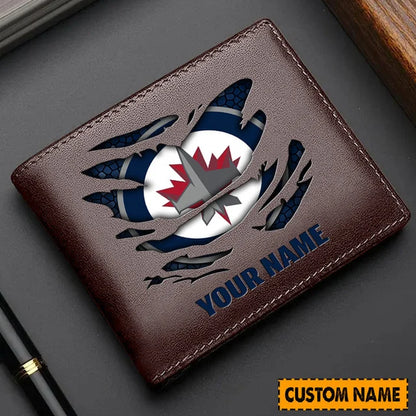 LIMITED EDITION - NEW CUSTOMIZED NHL21 WPJ WINNIPEG JETS LEATHER WALLET
