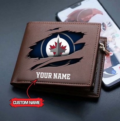 LIMITED EDITION - NEW CUSTOMIZED NHL21 WPJ WINNIPEG JETS LEATHER WALLET