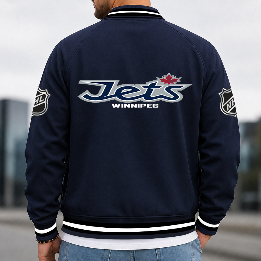 [SUPER SALE] NEW CUSTOMIZED NHL21 WPJ WINNIPEG JETS MULTICOLOR MEN'S CASUAL JACKET