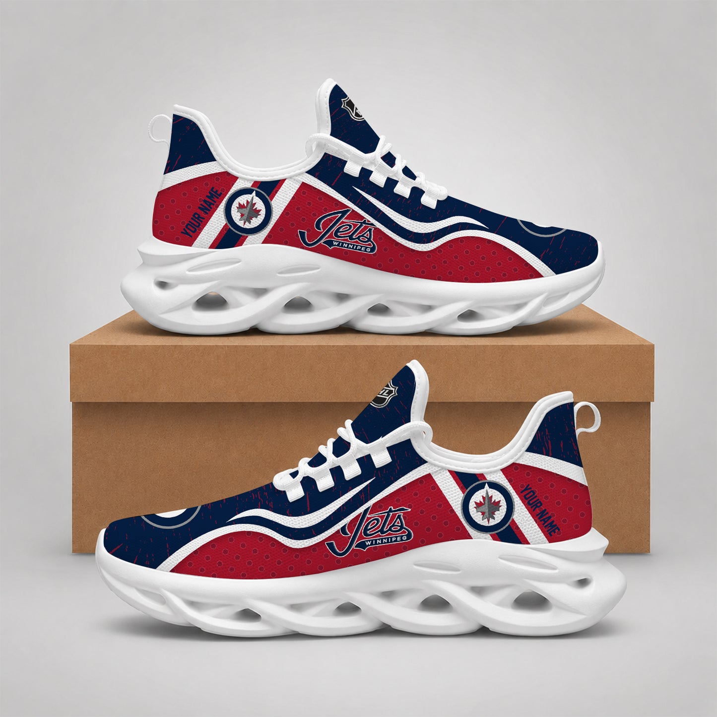 VIRAL EDITION - NEW CUSTOMIZED NHL21 WPJ WINNIPEG JETS CLUNKY SNEAKERS