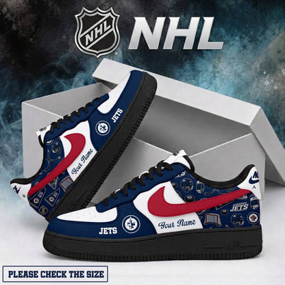 LIMITED EDITION - NEW CUSTOMIZED NHL21 WPJ WINNIPEG JETS AF1 SHOES