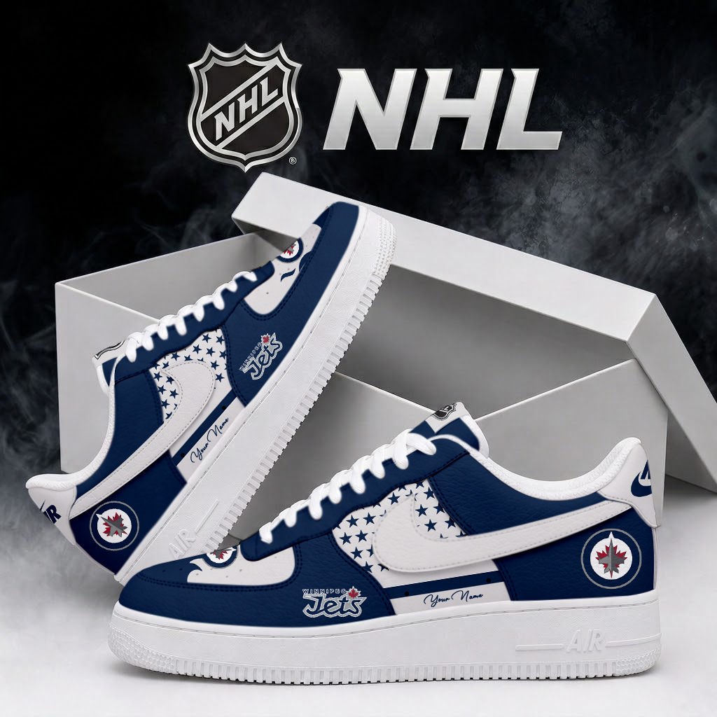 SPECIAL EDITION - NEW CUSTOMIZED NHL21 WPJ WINNIPEG JETS AF1 SHOES