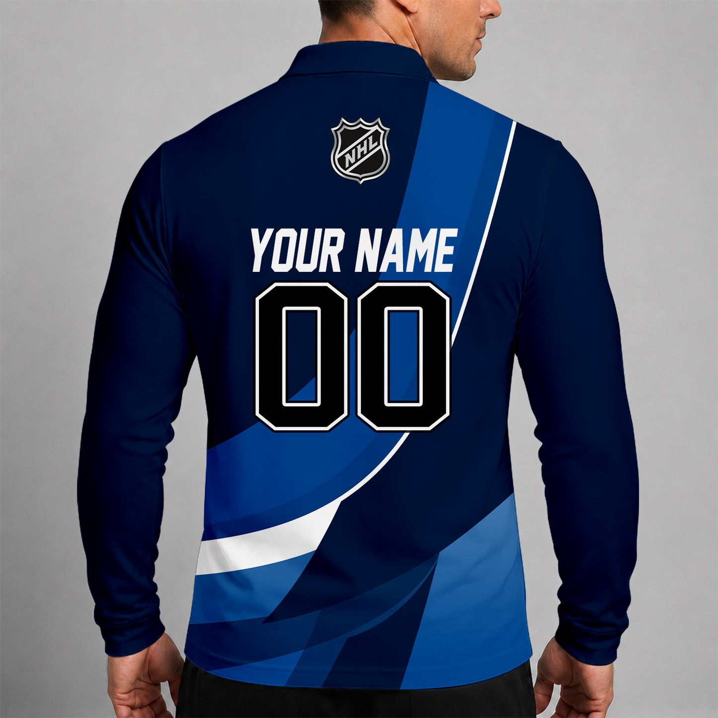 [SUPER SALE] NEW CUSTOMIZED NHL21 WPJ WINNIPEG JETS MEN LONG SLEEVE POLO