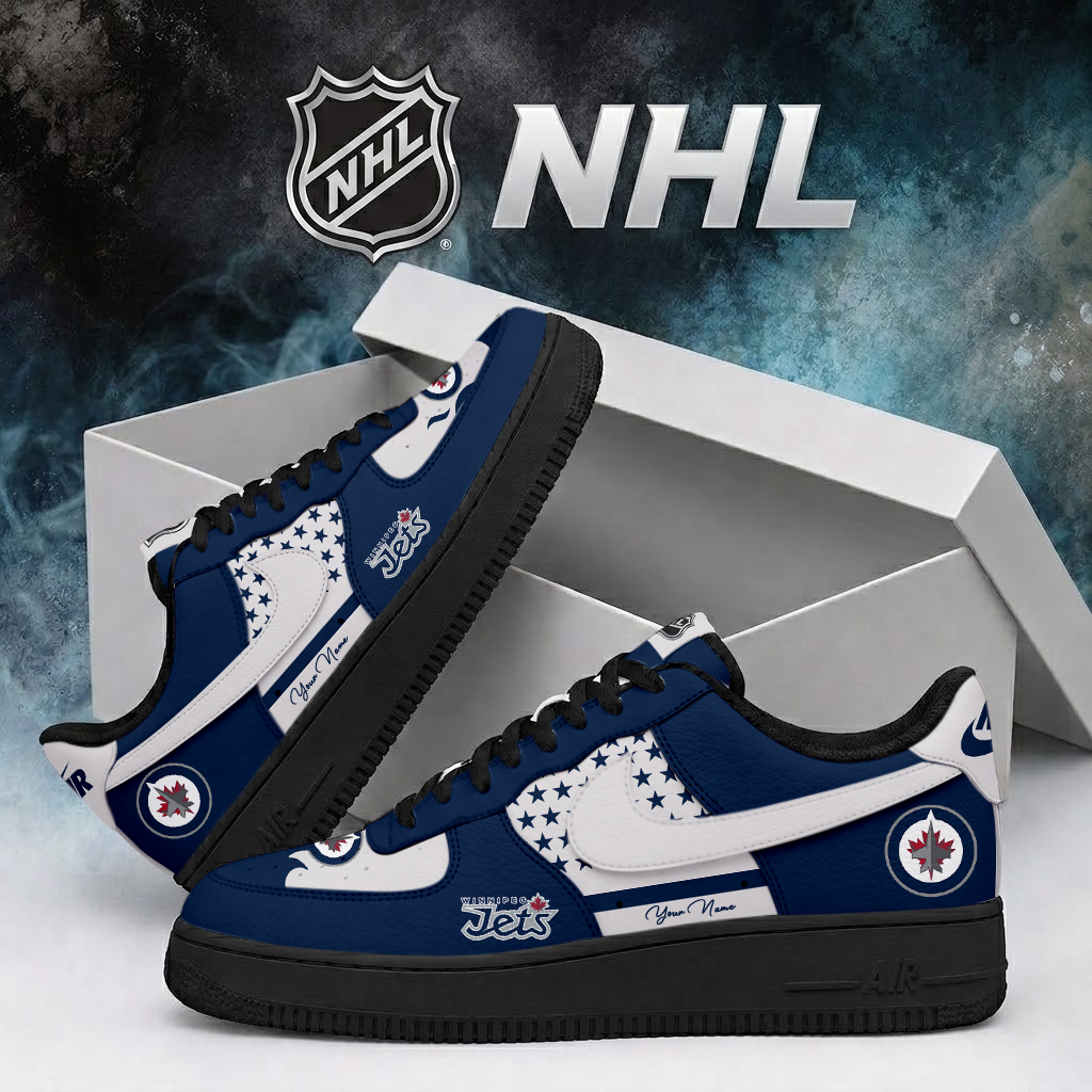 SPECIAL EDITION - NEW CUSTOMIZED NHL21 WPJ WINNIPEG JETS AF1 SHOES