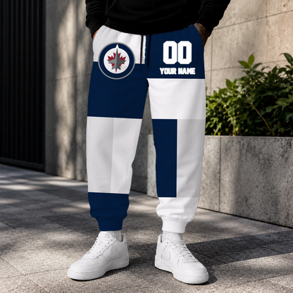 LIMITED EDITION - NEW CUSTOMIZED NHL21 WPJ WINNIPEG JETS SWEATPANTS