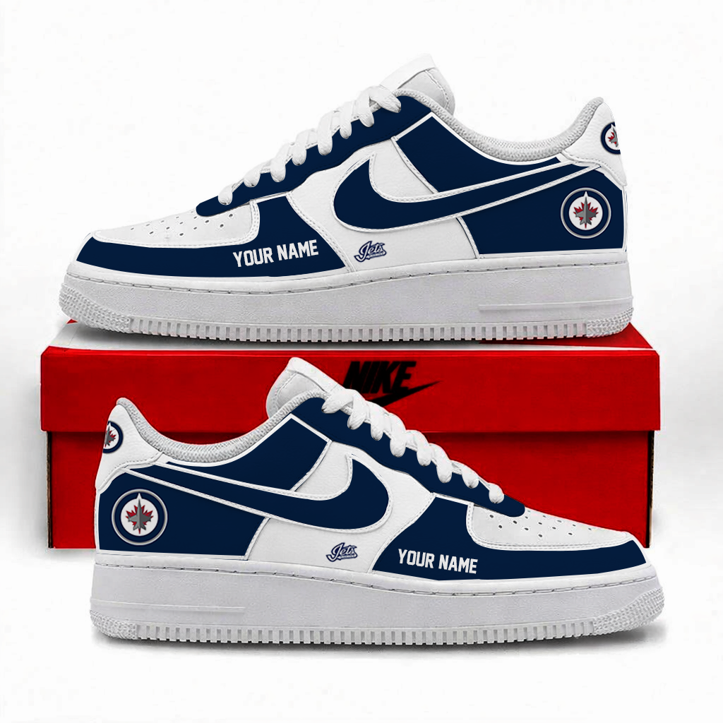 LIMITED EDITION - NEW CUSTOMIZED NHL21 WPJ WINNIPEG JETS AF1 SHOES