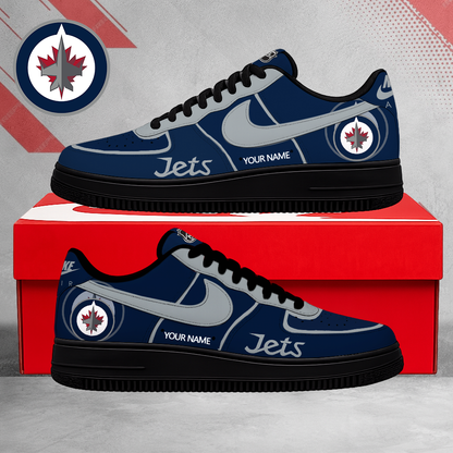 LIMITED EDITION - NEW CUSTOMIZED NHL21 WPJ WINNIPEG JETS AF1 SHOES