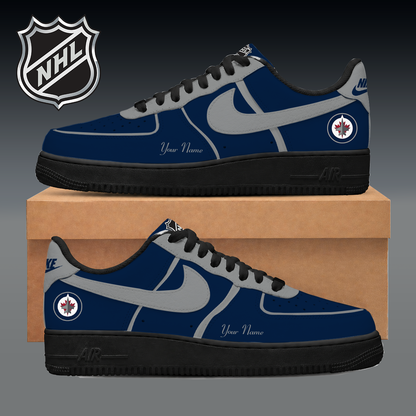 LIMITED EDITION - NEW CUSTOMIZED NHL21 WPJ WINNIPEG JETS AF1 SNEAKER