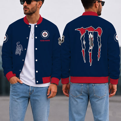 EXCLUSIVE EDITION - NEW CUSTOMIZED NHL21 WPJ WINNIPEG JETS SATIN VARSITY JACKET & BASEBALL JACKET