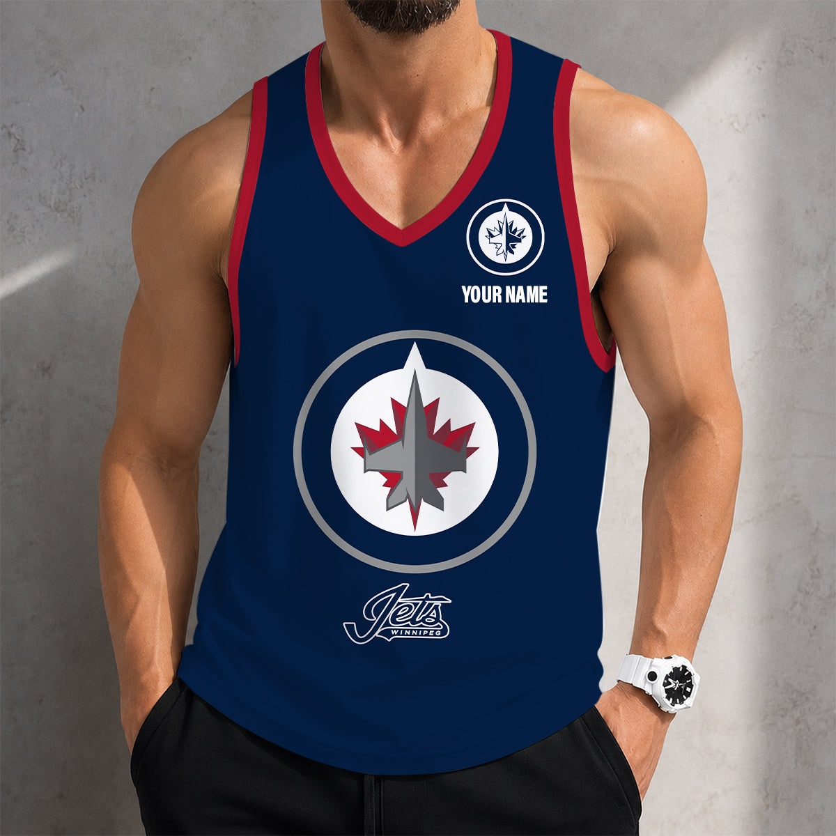 LIMITED EDITION - NEW CUSTOMIZED NHL21 WPJ WINNIPEG JETS MEN'S TANK TOP