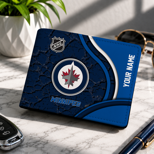 FINAL CLEARANCE - NEW CUSTOMIZED NHL21 WPJ WINNIPEG JETS LEATHER WALLET