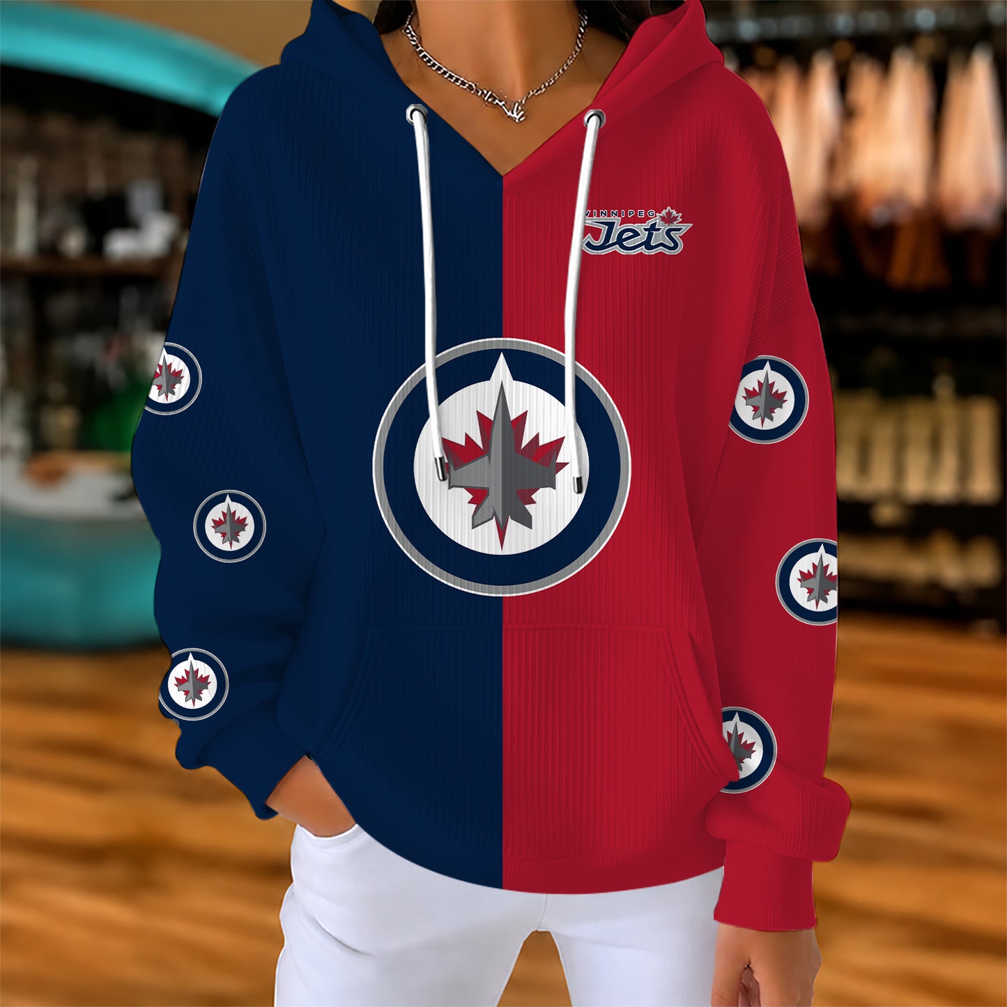 [SUPER SALE] NEW CUSTOMIZED NHL21 WPJ WINNIPEG JETS RIBBED HOODIE & SWEATSHIRT