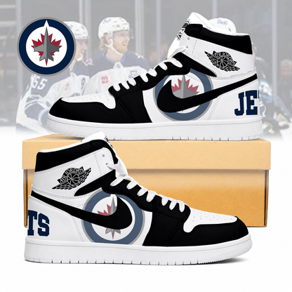 LIMITED EDITION - NEW CUSTOMIZED NHL21 WN JETS AIR JORDAN SNEAKERS