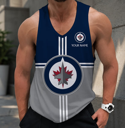 LIMITED EDITION - NEW CUSTOMIZED NHL21 WPJ WINNIPEG JETS MEN'S TANK TOP