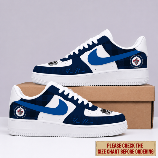 LIMITED EDITION - NEW CUSTOMIZED NHL21 WPJ WINNIPEG JETS AF1 SHOES