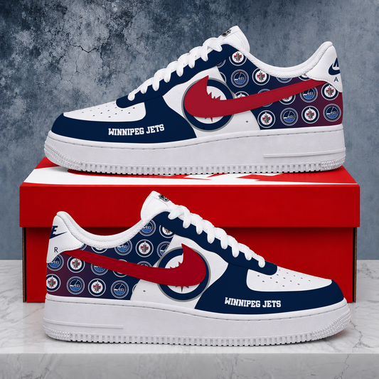 LIMITED EDITION - NEW CUSTOMIZED NHL21 WPJ WINNIPEG JETS AF1 SHOES