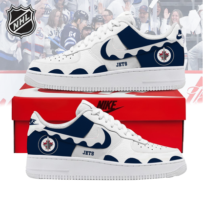 VIRAL EDITION - NEW CUSTOMIZED NHL21 WPJ WINNIPEG JETS AF1 SHOES