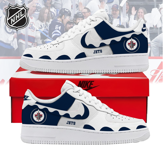 VIRAL EDITION - NEW CUSTOMIZED NHL21 WPJ WINNIPEG JETS AF1 SHOES