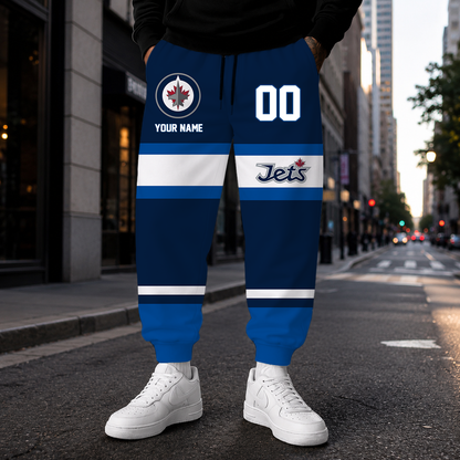 VIRAL EDITION - NEW CUSTOMIZED NHL21 WPJ WINNIPEG JETS SWEATPANTS