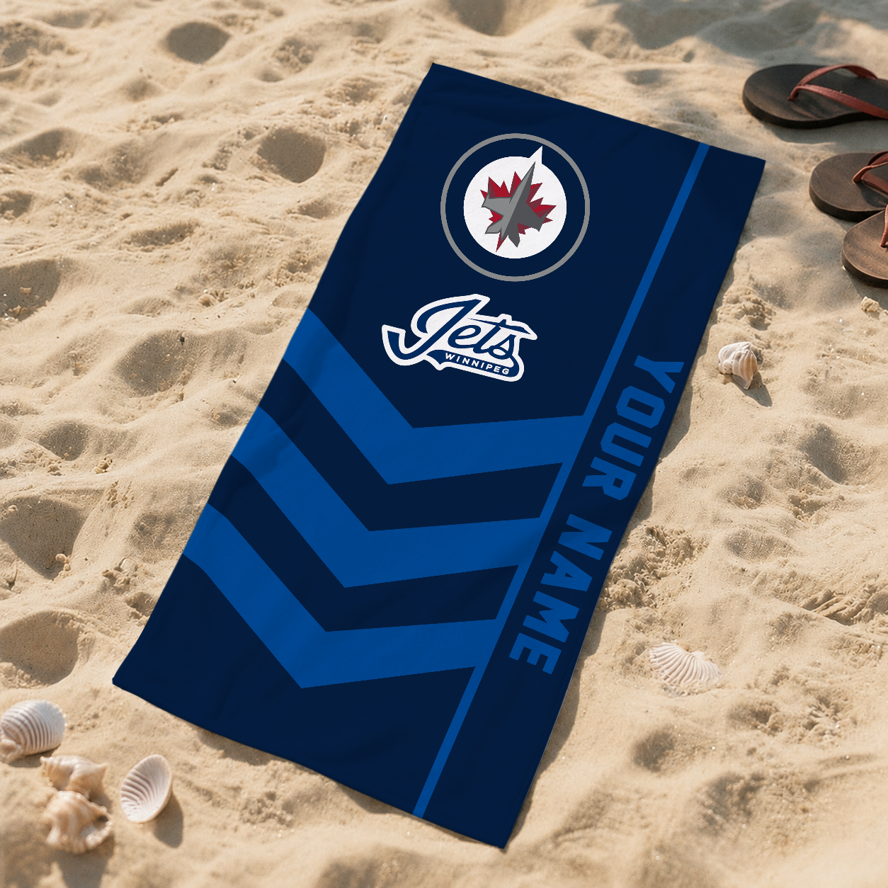 SPECIAL EDITION - NEW CUSTOMIZED NHL21 WPJ WINNIPEG JETS BEACH TOWEL