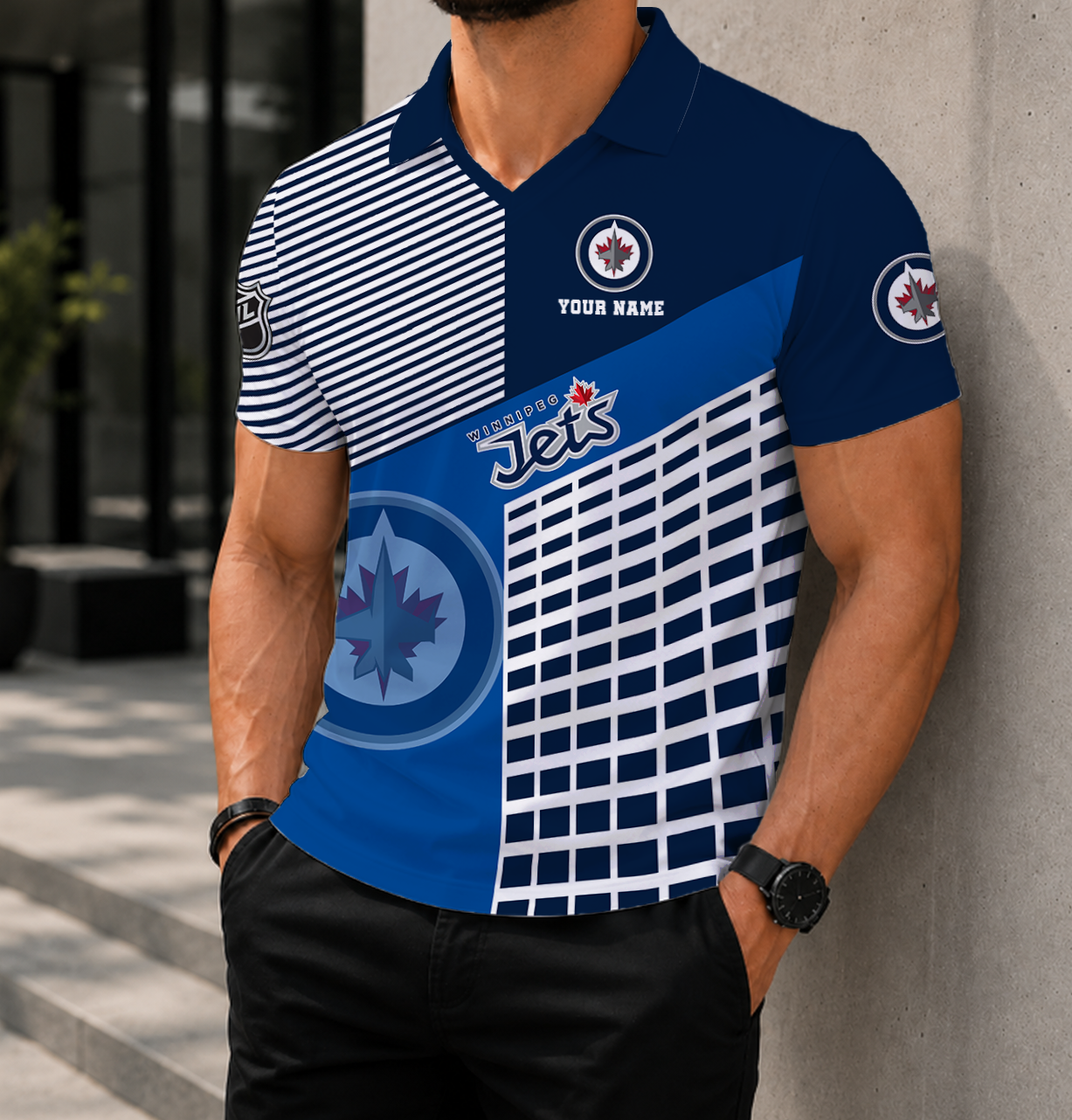VIRAL EDITION - NEW CUSTOMIZED NHL21 WPJ WINNIPEG JETS POLO SHIRT