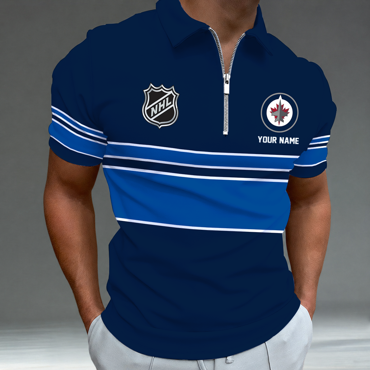 [SUPER SALE] NEW CUSTOMIZED NHL21 WPJ WINNIPEG JETS POLO SHIRT