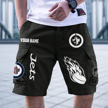 [SUPER SALE] NEW CUSTOMIZED NHL21 WPJ WINNIPEG JETS CARGO SHORTS