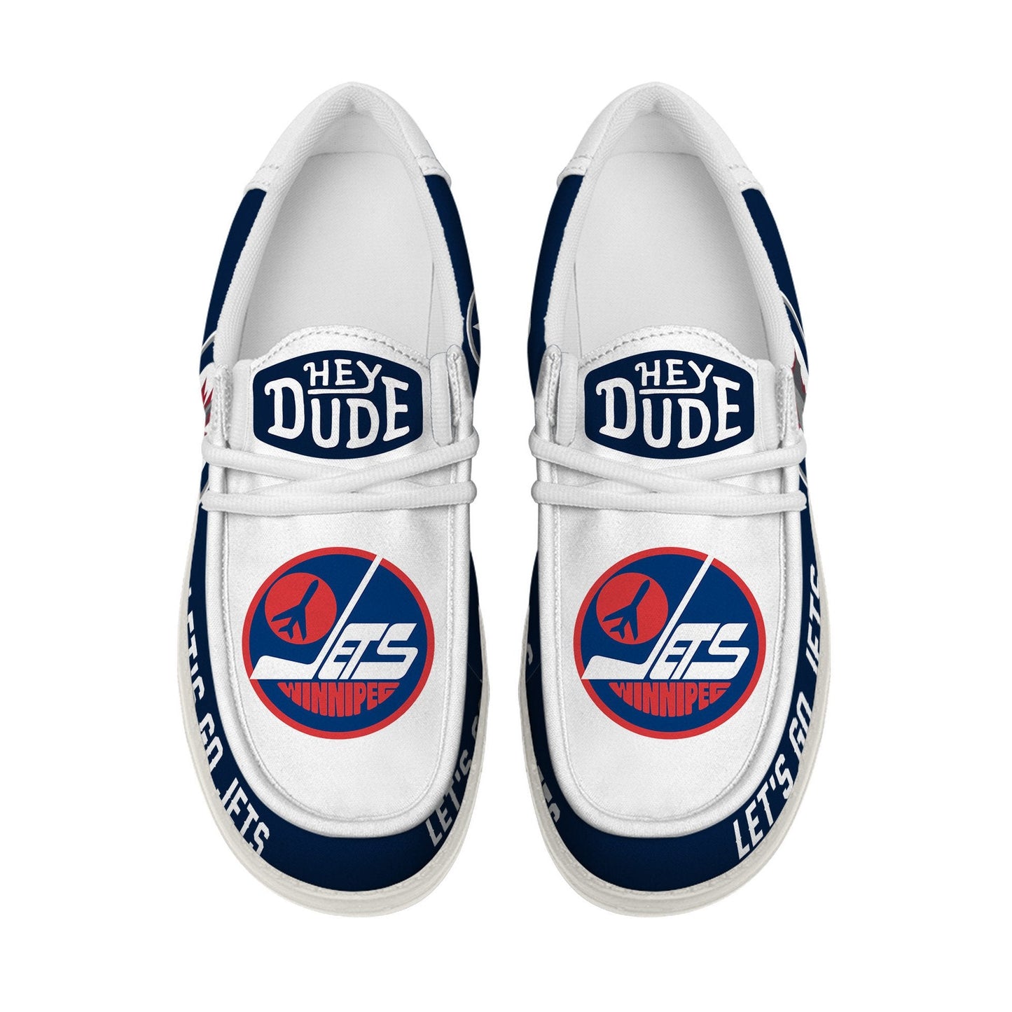 LIMITED EDITION - NEW CUSTOMIZED NHL21 WPJ WINNIPEG JETS LOAFER SHOES