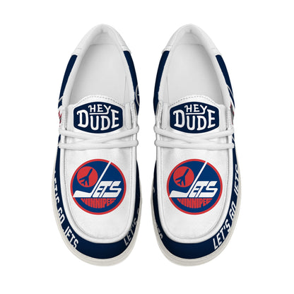 LIMITED EDITION - NEW CUSTOMIZED NHL21 WPJ WINNIPEG JETS LOAFER SHOES