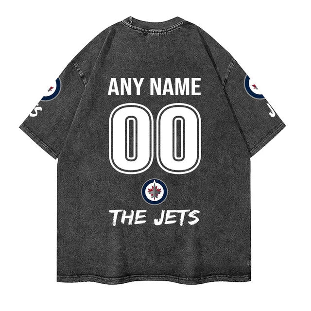 [SUPER SALE] NEW CUSTOMIZED NHL21 WPJ WINNIPEG JETS MULTICOLOR WASHED TEE