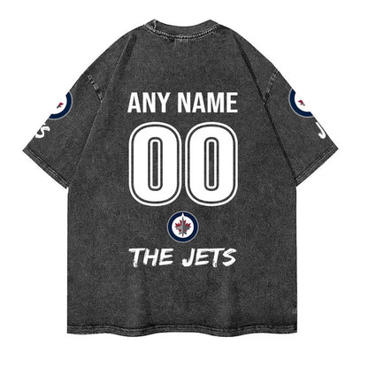 [SUPER SALE] NEW CUSTOMIZED NHL21 WPJ WINNIPEG JETS MULTICOLOR WASHED TEE