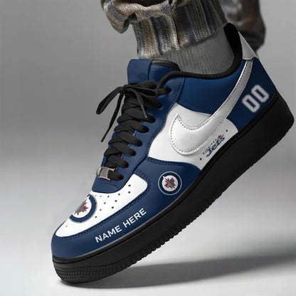 [SUPER SALE] NEW CUSTOMIZED NHL21 WPJ WINNIPEG JETS AF1 SHOES