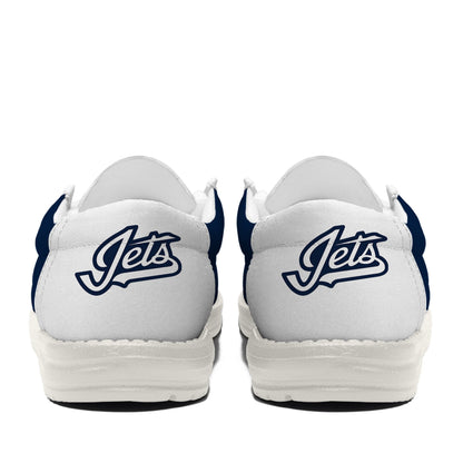 LIMITED EDITION - NEW CUSTOMIZED NHL21 WPJ WINNIPEG JETS LOAFER SHOES