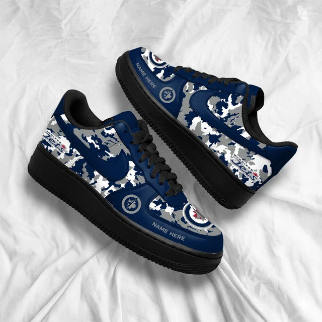 [SUPER SALE] NEW CUSTOMIZED NHL21 WPJ WINNIPEG JETS AF1 SHOES