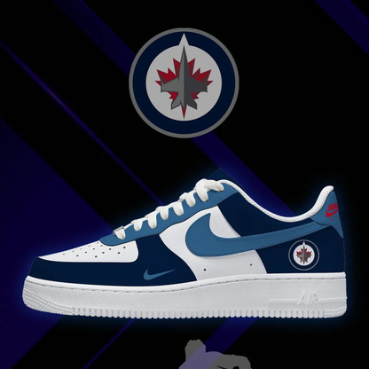 LIMITED EDITION - NEW CUSTOMIZED NHL21 WPJ WINNIPEG JETS AF1 SHOES