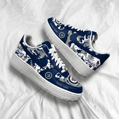 [SUPER SALE] NEW CUSTOMIZED NHL21 WPJ WINNIPEG JETS AF1 SHOES