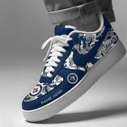 [SUPER SALE] NEW CUSTOMIZED NHL21 WPJ WINNIPEG JETS AF1 SHOES